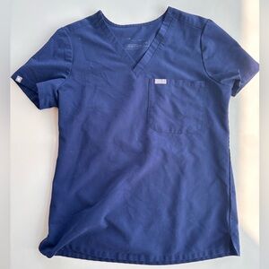 Navy Blue Figs Scrub Top